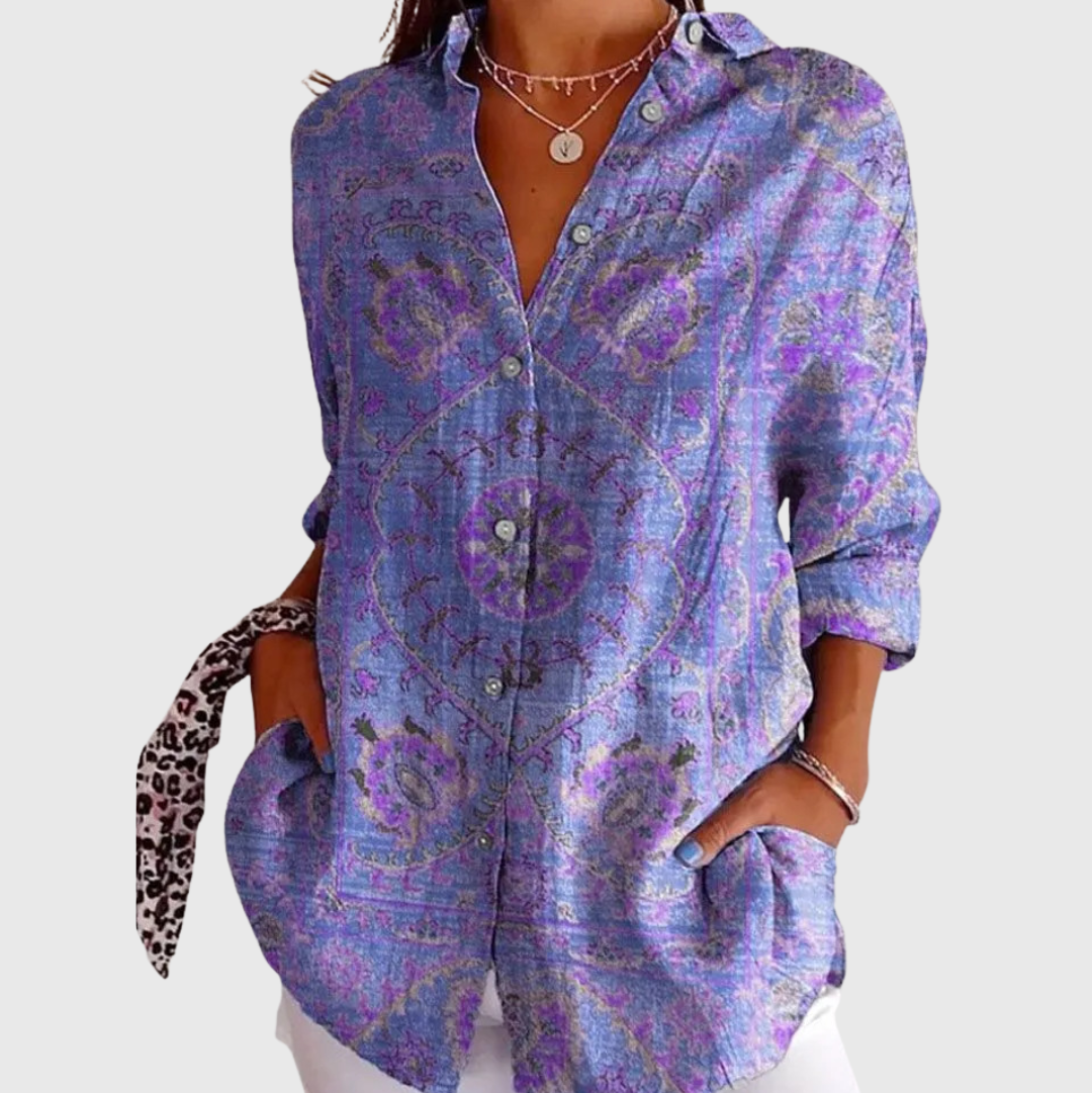 Leichte und farbenfrohe Druckbluse